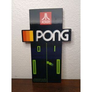 Atari Pong Novelty Wooden Sign 11" x 7"‎ Wall Art 3D Man cave Game Room #90B5
